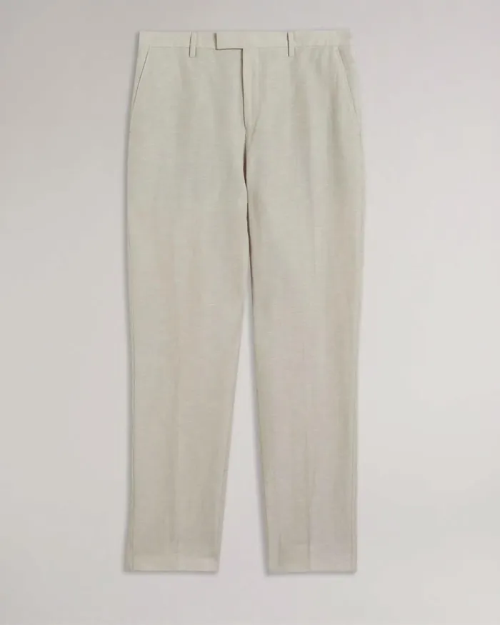 Slim Fit Wool Linen Trousers Stone Men Ted Baker Clothing