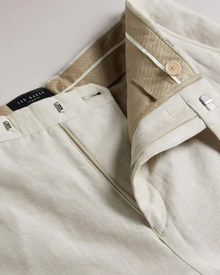 Slim Fit Wool Linen Trousers Stone Men Ted Baker Clothing Slim Fit Wool Linen Trousers Stone Men Ted Baker Clothing