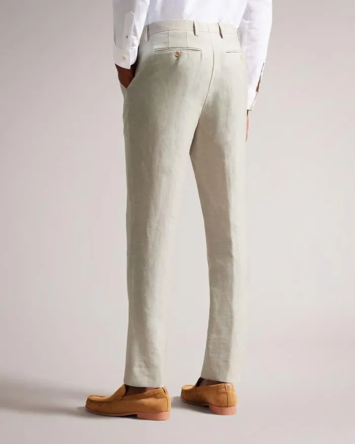 Slim Fit Wool Linen Trousers Stone Men Ted Baker Clothing Slim Fit Wool Linen Trousers Stone Men Ted Baker Clothing