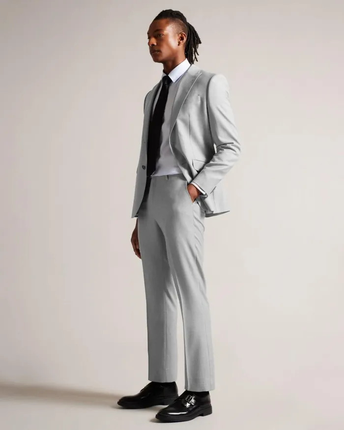 Slim Fit Wool Trousers Light Gray Men Ted Baker Clothing Slim Fit Wool Trousers Light Gray Men Ted Baker Clothing