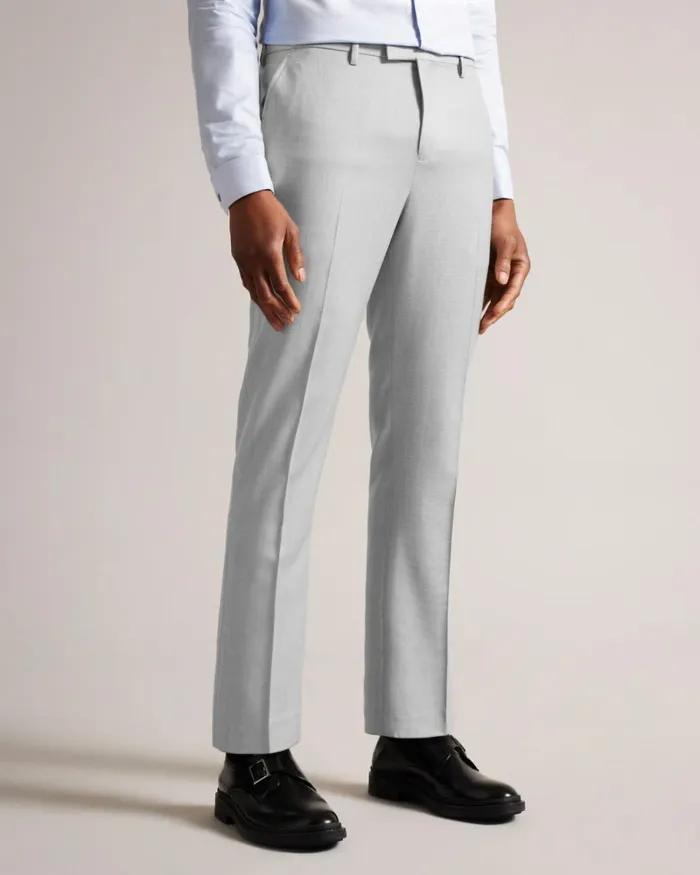 Slim Fit Wool Trousers Light Gray Men Ted Baker Clothing Slim Fit Wool Trousers Light Gray Men Ted Baker Clothing