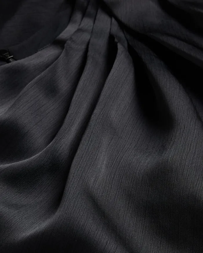 Slip Midi Dress With Pleated Neckline Black Women Ted Baker Clothing