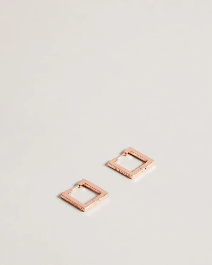 Small Square Hinge Earrings Rosegold Color Women Ted Baker Jewelry