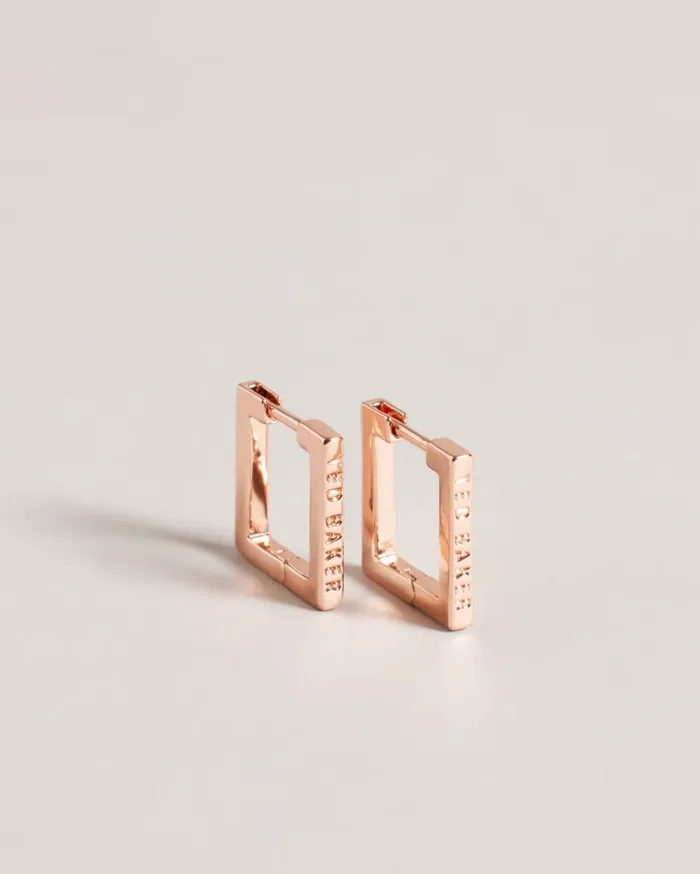 Small Square Hinge Earrings Rosegold Color Women Ted Baker Jewelry