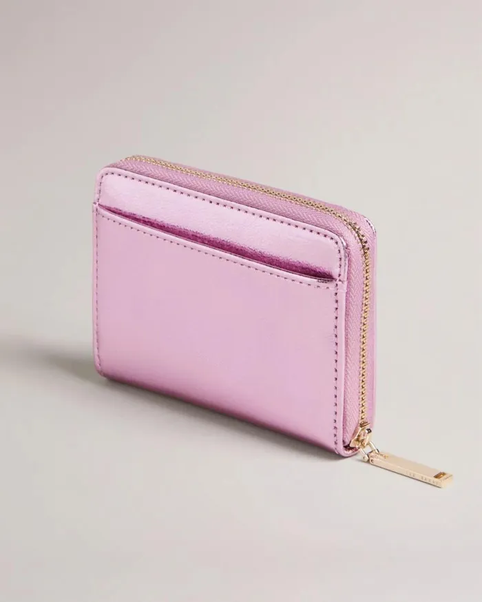 Small Zip Around Leather Purse Pink Women Ted Baker Wallets and Card Holders