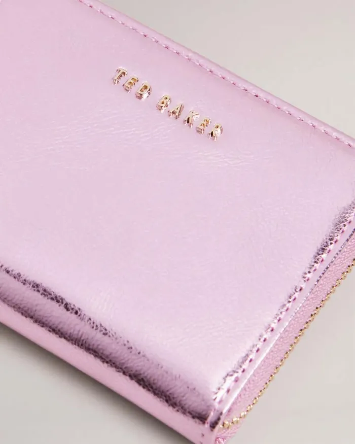 Small Zip Around Leather Purse Pink Women Ted Baker Wallets and Card Holders