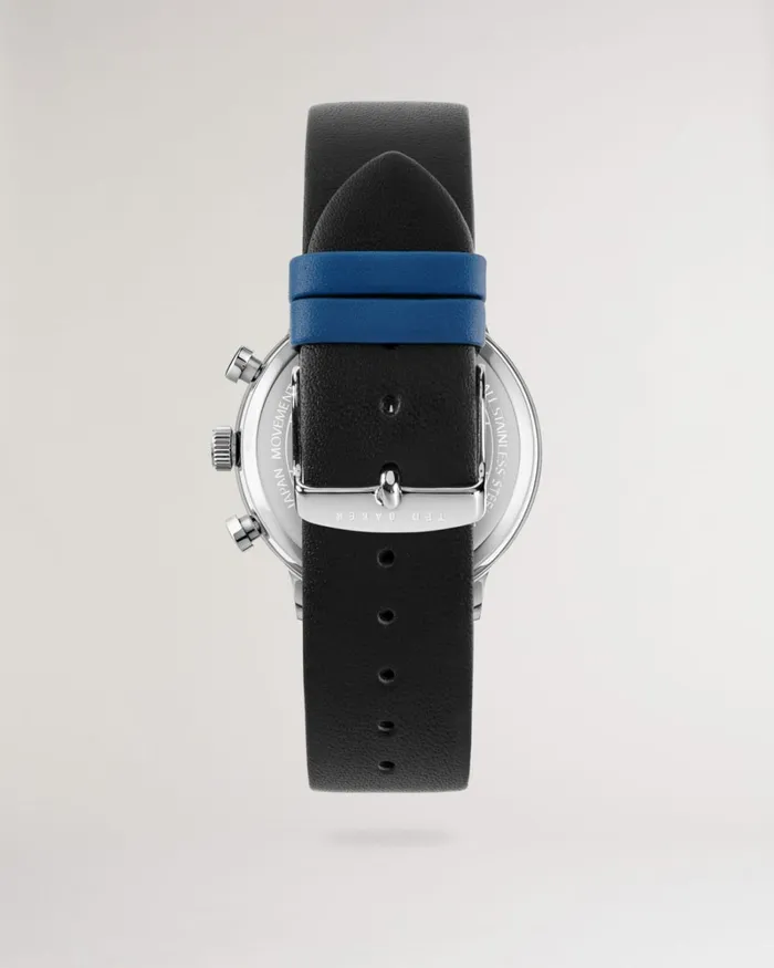 Smooth Leather Strap Watch Black Men Ted Baker Watches and Jewelry