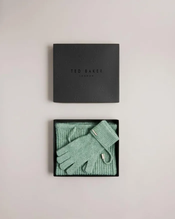 Snood And Gloves Gift Set Green Women Ted Baker Hats Snood And Gloves Gift Set Green Women Ted Baker Hats