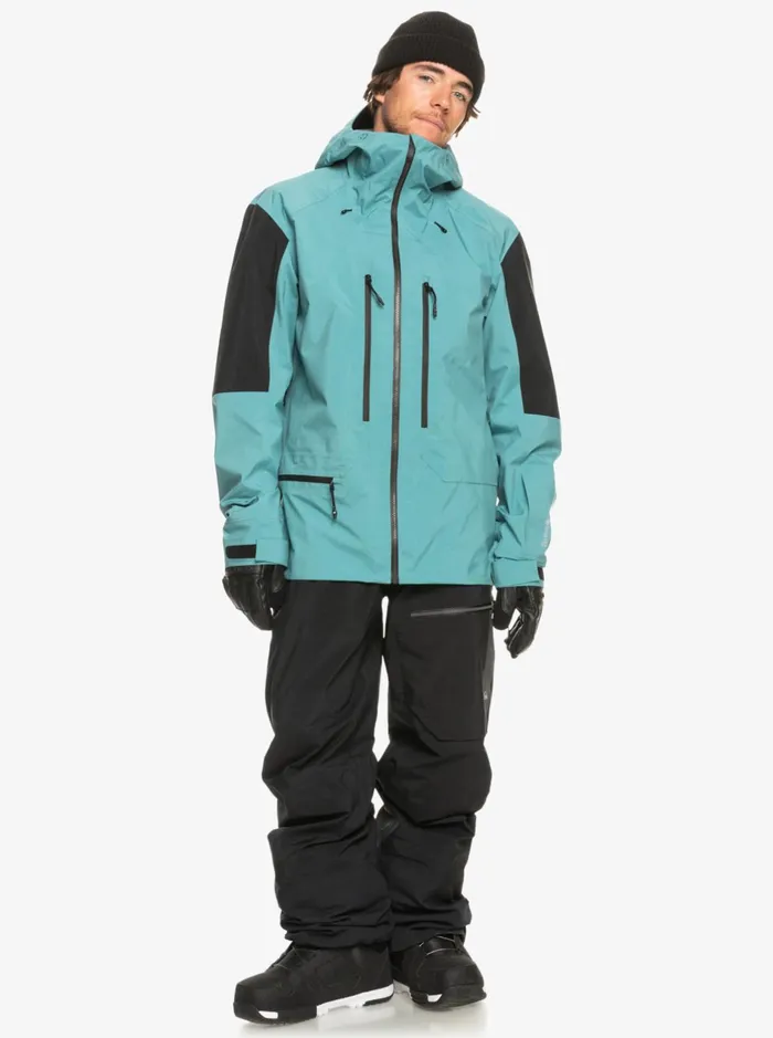 Snow Jackets Men Quiksilver Highline Pro Travis Rice 3l GoreTex Technical Snow Jacket Brittany Blue Snow Jackets Men Quiksilver Highline Pro Travis Rice 3l GoreTex Technical Snow Jacket Brittany Blue