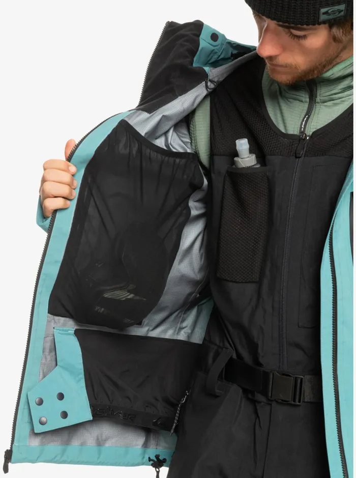 Snow Jackets Men Quiksilver Highline Pro Travis Rice 3l GoreTex Technical Snow Jacket Brittany Blue Snow Jackets Men Quiksilver Highline Pro Travis Rice 3l GoreTex Technical Snow Jacket Brittany Blue