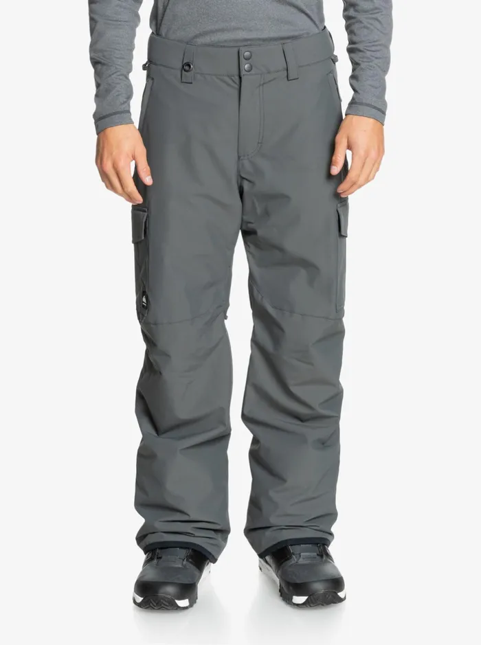Snow Pants Men Quiksilver Porter Insulated Grey Snow Pants Iron Gate