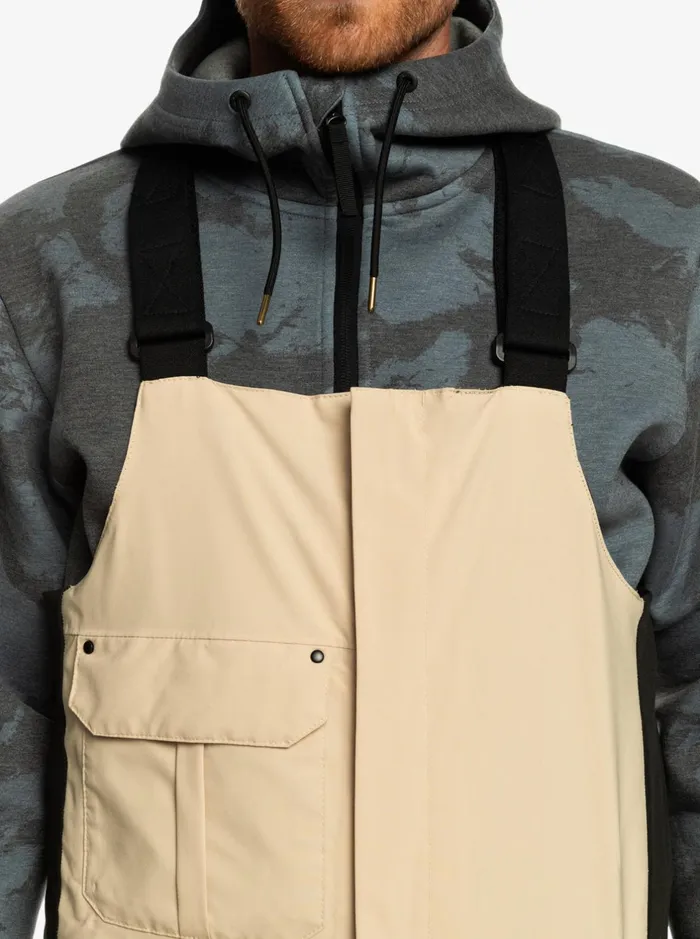 Snow Pants Men Quiksilver Utility Technical Snow Bib Pants Pale Khaki