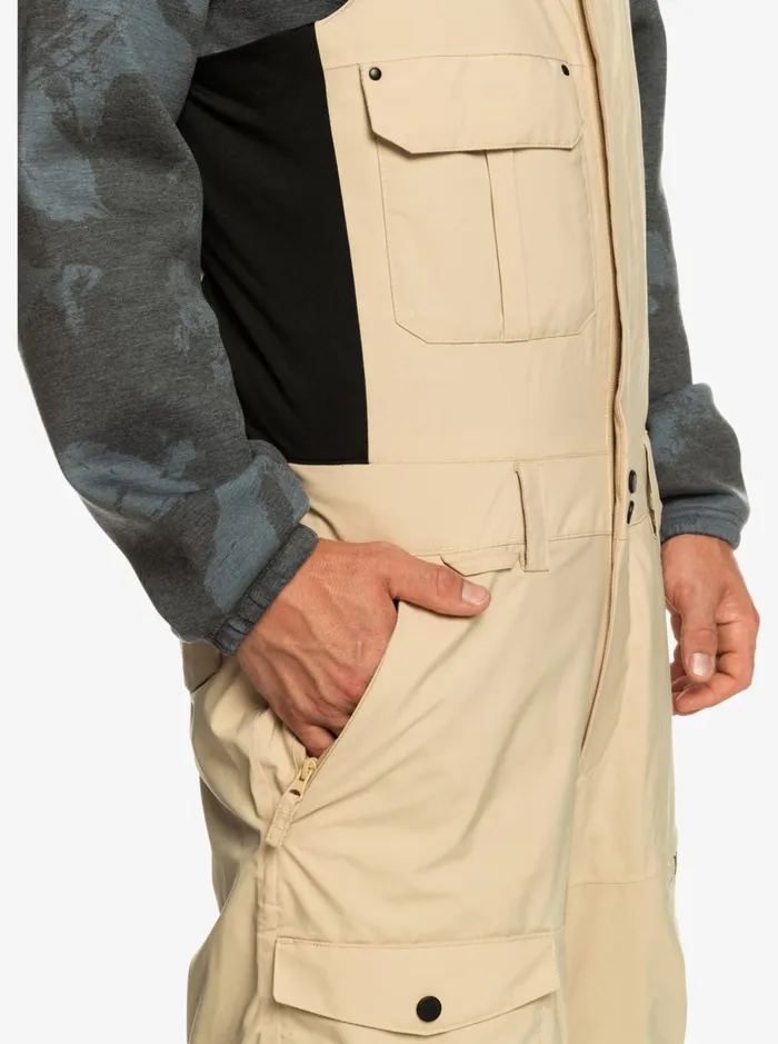 Snow Pants Men Quiksilver Utility Technical Snow Bib Pants Pale Khaki