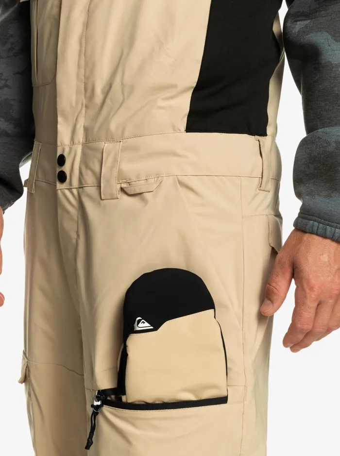 Snow Pants Men Quiksilver Utility Technical Snow Bib Pants Pale Khaki