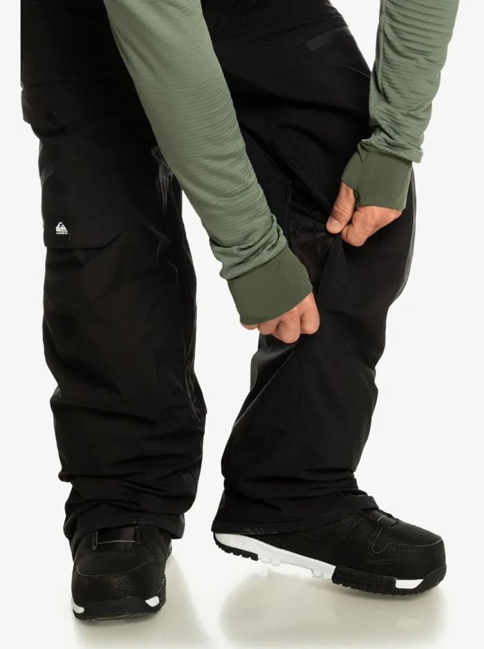 Snow Pants Men Quiksilver Utility Technical Snow Bib Pants True Black