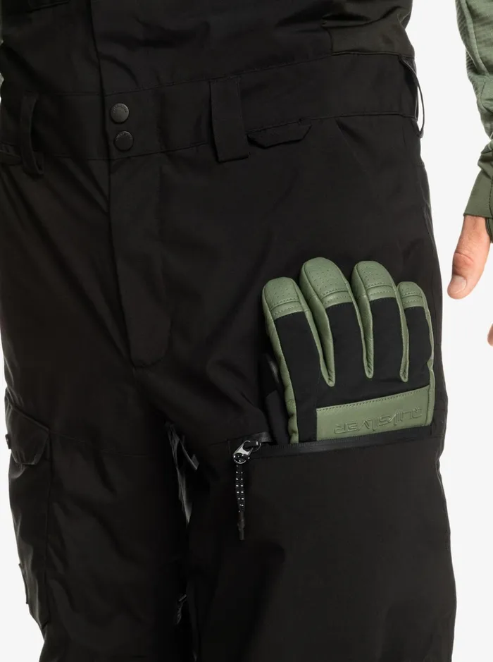 Snow Pants Men Quiksilver Utility Technical Snow Bib Pants True Black
