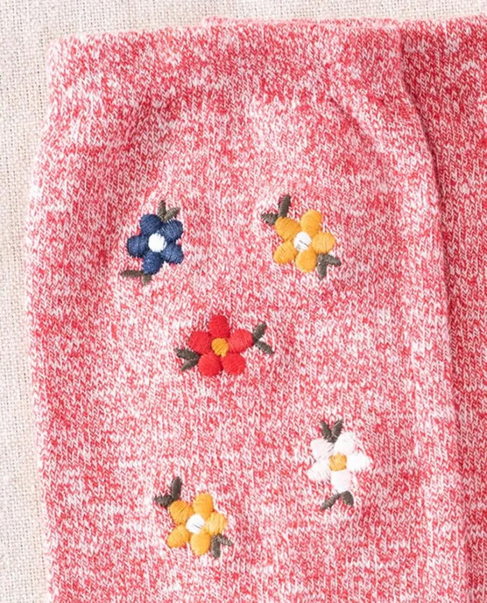 Socks Women039s The Great The Great Floral Embroidered Sock Red With Multi Floral Embroidery