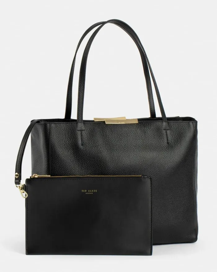Soft Grain Faceted Bar Shopper Black Women Ted Baker Bags Soft Grain Faceted Bar Shopper Black Women Ted Baker Bags