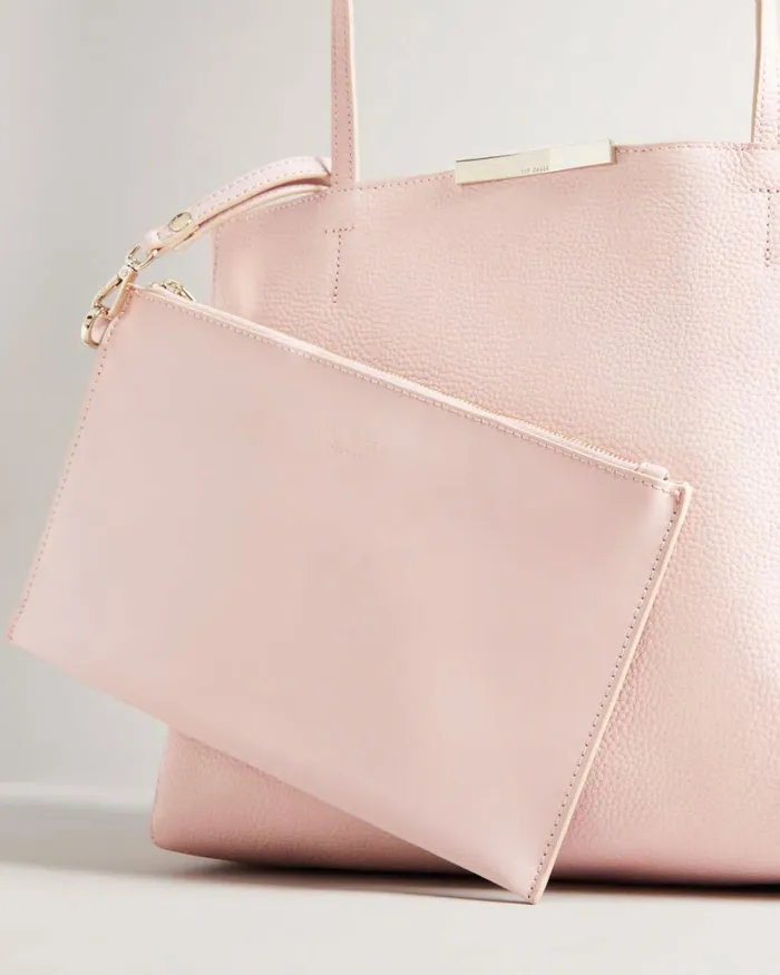 Soft Grain Faceted Bar Shopper Light Pink Women Ted Baker Bags Soft Grain Faceted Bar Shopper Light Pink Women Ted Baker Bags
