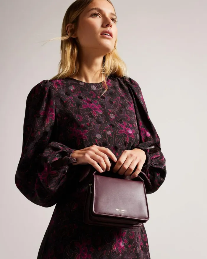 Soft Knot Bow Mini Cross Body Bag Deep Purple Women Ted Baker Cross Body Bags Soft Knot Bow Mini Cross Body Bag Deep Purple Women Ted Baker Cross Body Bags