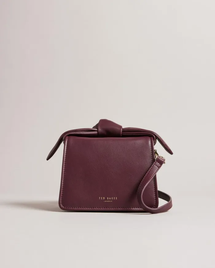 Soft Knot Bow Mini Cross Body Bag Deep Purple Women Ted Baker Cross Body Bags