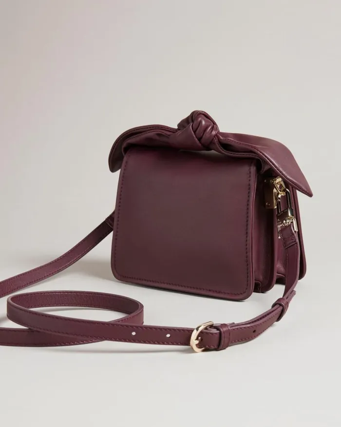 Soft Knot Bow Mini Cross Body Bag Deep Purple Women Ted Baker Cross Body Bags