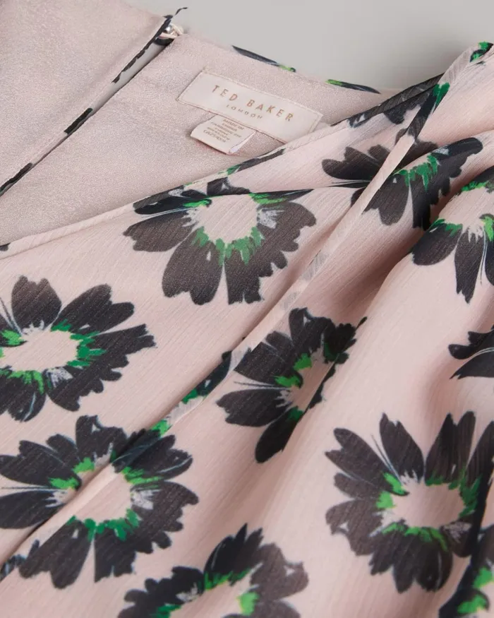 Split Sleeve Top With Neck Tie Pink Women Ted Baker Clothing