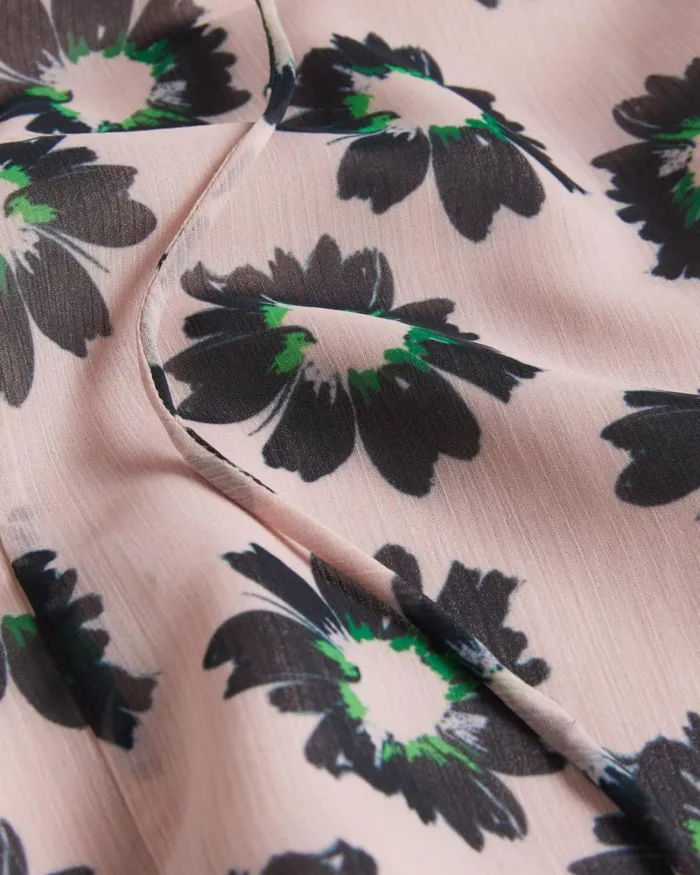 Split Sleeve Top With Neck Tie Pink Women Ted Baker Clothing
