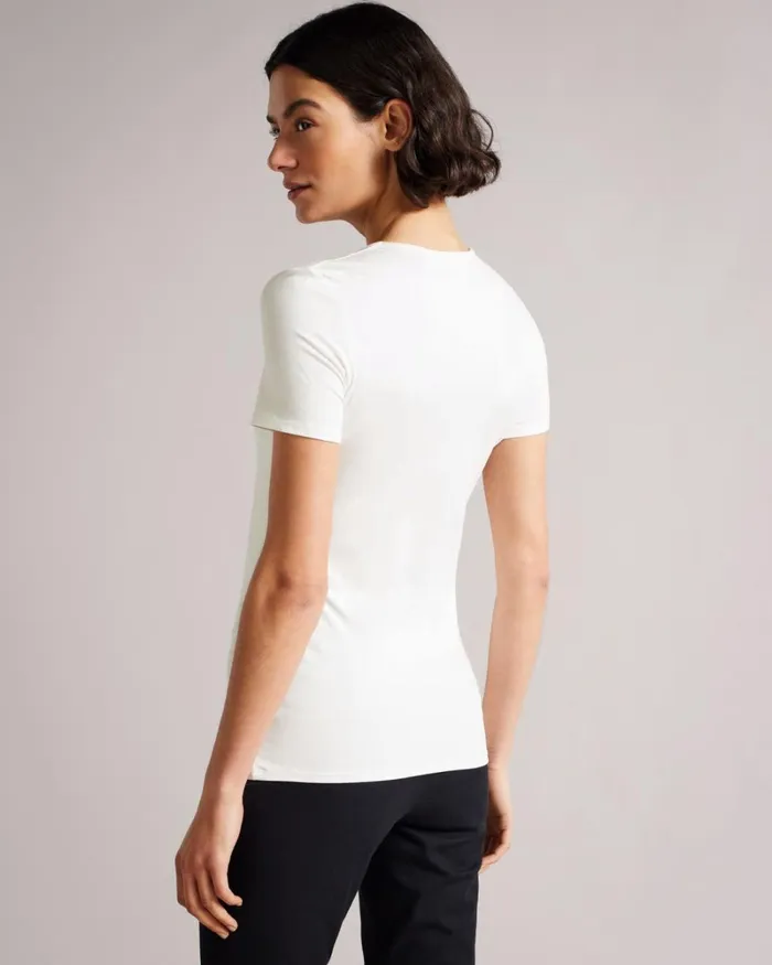 Square Neck Short Sleeve Top White Women Ted Baker Clothing Square Neck Short Sleeve Top White Women Ted Baker Clothing