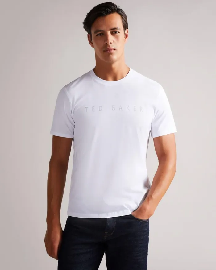 SS Branded Tshirt White Men Ted Baker Clothing SS Branded Tshirt White Men Ted Baker Clothing