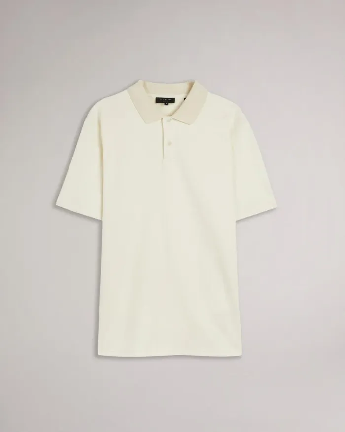 SS Heavy Twill Polo Shirt Natural Men Ted Baker Tops
