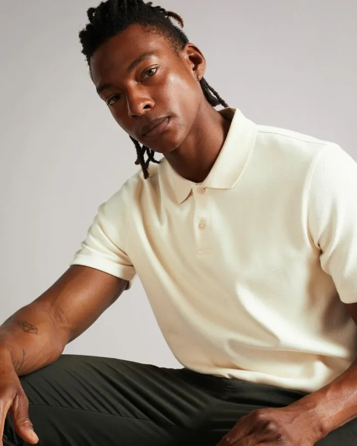 SS Heavy Twill Polo Shirt Natural Men Ted Baker Tops