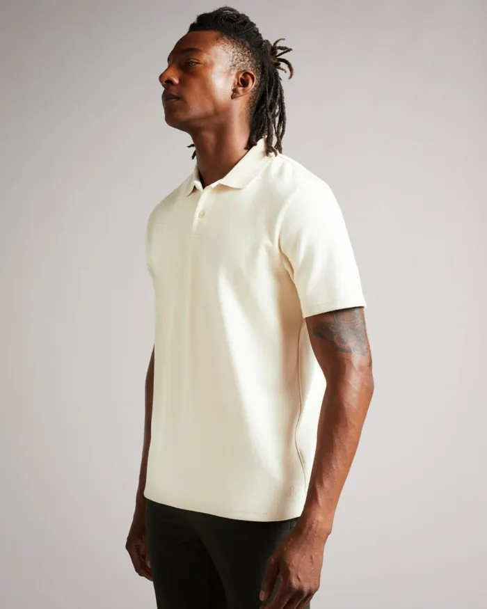 SS Heavy Twill Polo Shirt Natural Men Ted Baker Tops