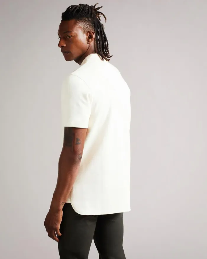 SS Heavy Twill Polo Shirt Natural Men Ted Baker Tops