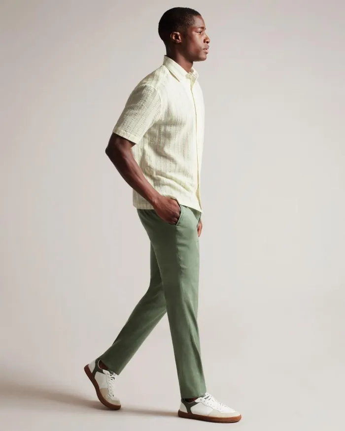 SS Seersucker Stripe Shirt Light Green Men Ted Baker Clothing SS Seersucker Stripe Shirt Light Green Men Ted Baker Clothing