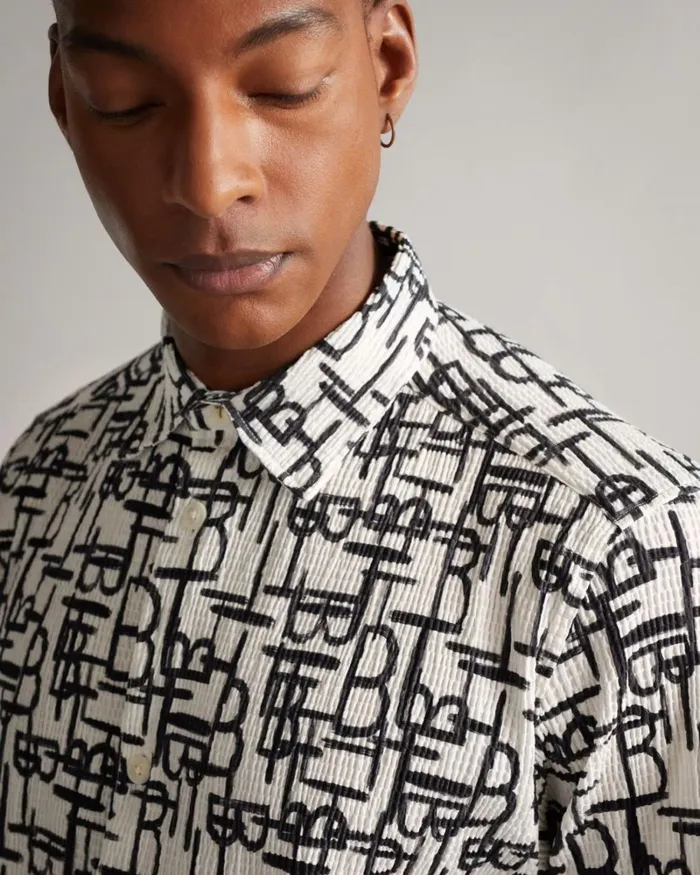 SS TB Geo Printed Shirt Black Men Ted Baker Clothing SS TB Geo Printed Shirt Black Men Ted Baker Clothing