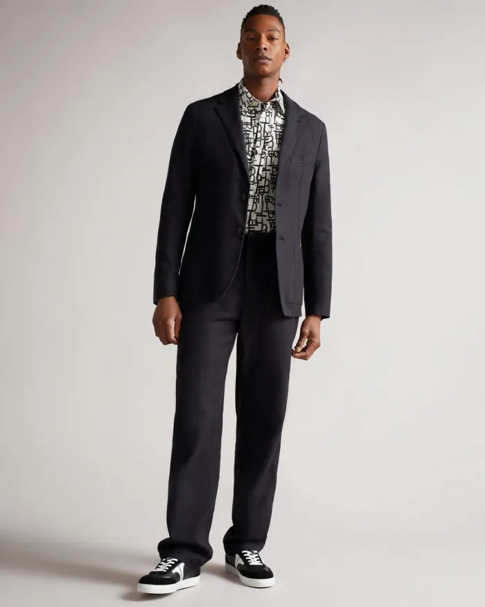 SS TB Geo Printed Shirt Black Men Ted Baker Clothing SS TB Geo Printed Shirt Black Men Ted Baker Clothing