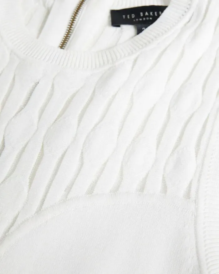 Stitch Detailed Bodycon Dress White Women Ted Baker Clothing Stitch Detailed Bodycon Dress White Women Ted Baker Clothing