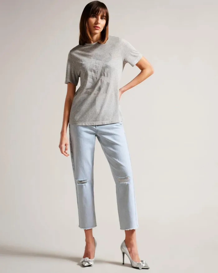 Straight Leg Ankle Grazer Jeans Light Wash Women Ted Baker Clothing
