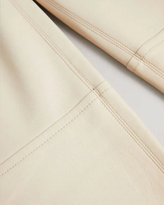 Straight Leg Faux Leather Trousers Natural Women Ted Baker Clothing Straight Leg Faux Leather Trousers Natural Women Ted Baker Clothing
