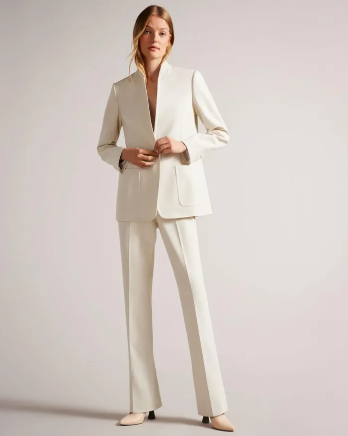 Straight Leg Flood Length Trousers Natural Women Ted Baker Clothing Straight Leg Flood Length Trousers Natural Women Ted Baker Clothing