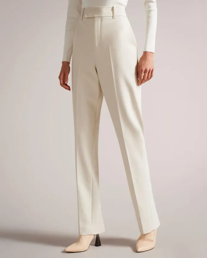 Straight Leg Flood Length Trousers Natural Women Ted Baker Clothing Straight Leg Flood Length Trousers Natural Women Ted Baker Clothing
