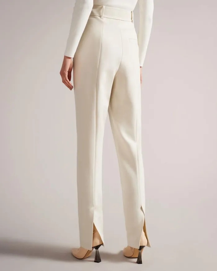 Straight Leg Flood Length Trousers Natural Women Ted Baker Clothing Straight Leg Flood Length Trousers Natural Women Ted Baker Clothing