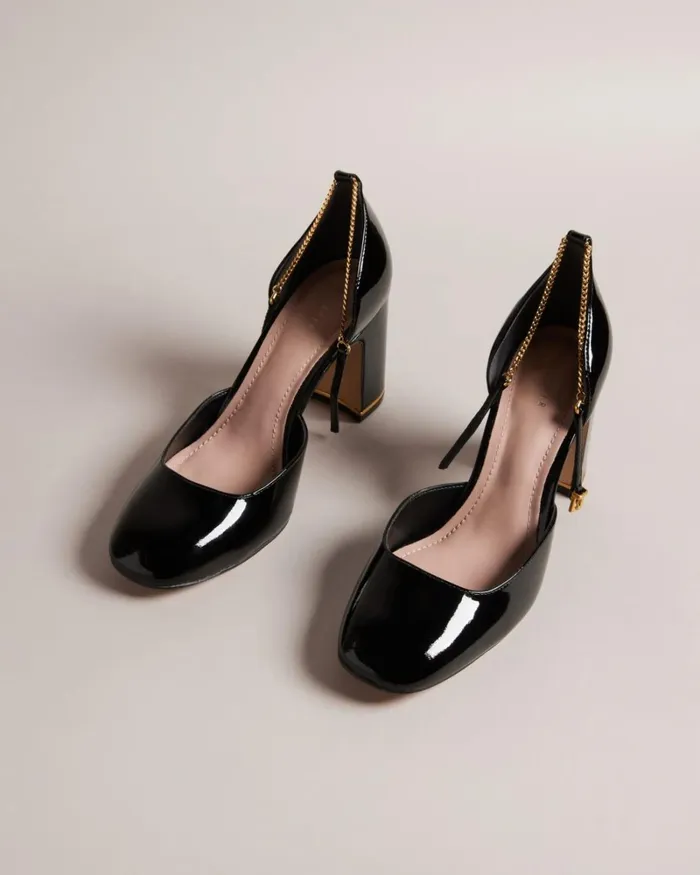 Strappy Chain Patent Heels Black Women Ted Baker Heels