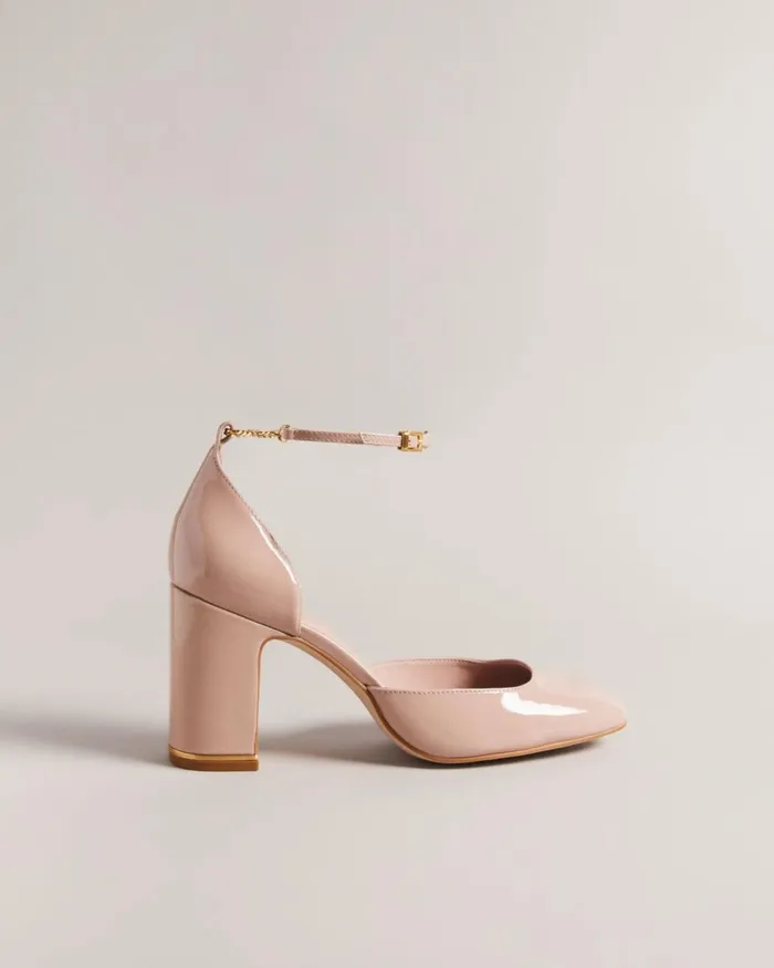 Strappy Chain Patent Heels Pale Pink Women Ted Baker Heels