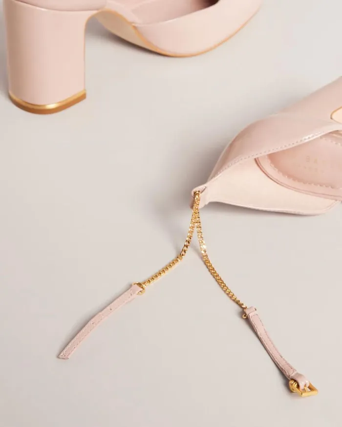 Strappy Chain Patent Heels Pale Pink Women Ted Baker Heels