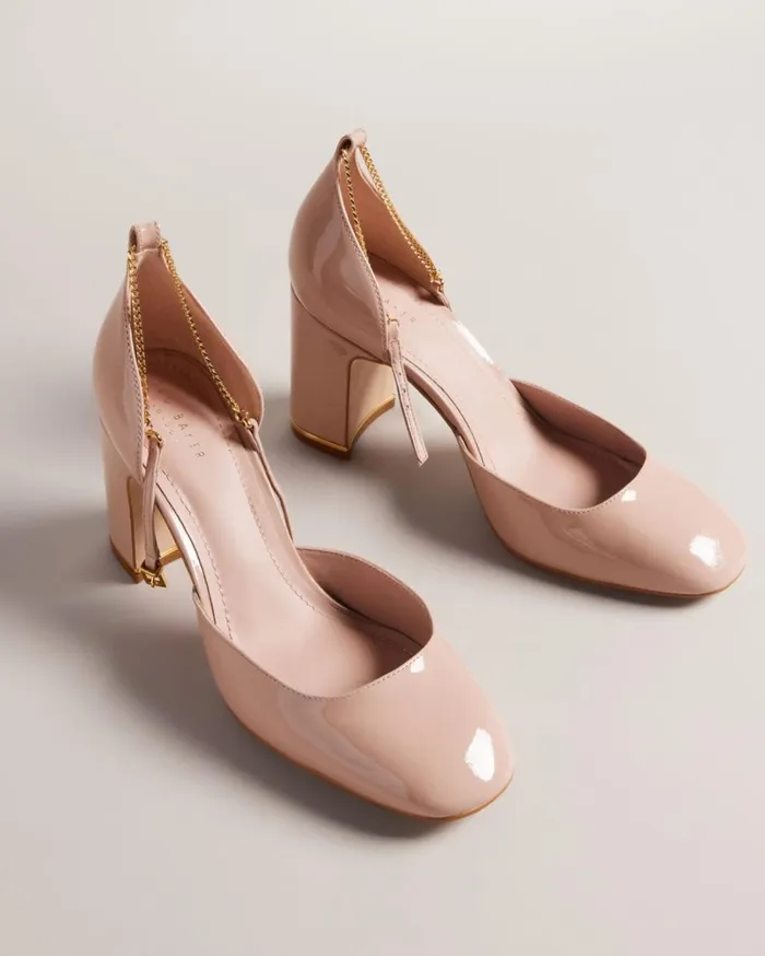 Strappy Chain Patent Heels Pale Pink Women Ted Baker Heels