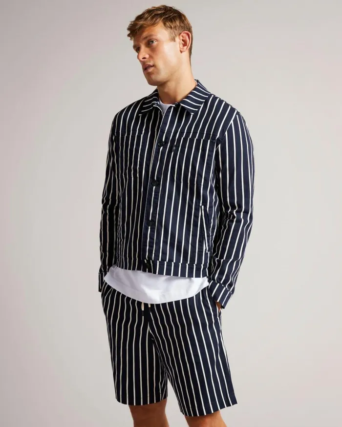 Striped Jacket Navy Men Ted Baker Coats and Jackets Striped Jacket Navy Men Ted Baker Coats and Jackets