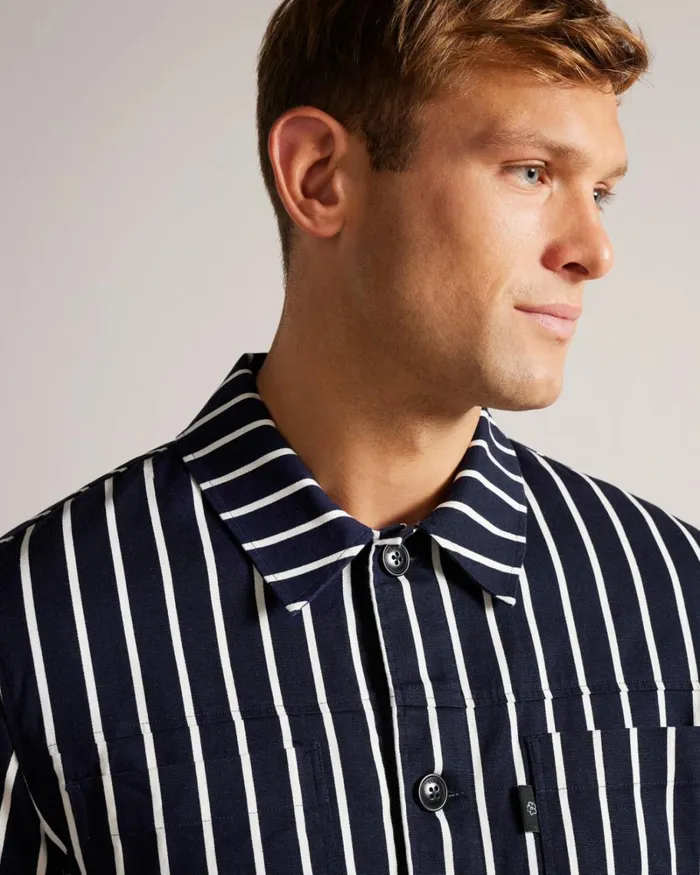Striped Jacket Navy Men Ted Baker Coats and Jackets Striped Jacket Navy Men Ted Baker Coats and Jackets
