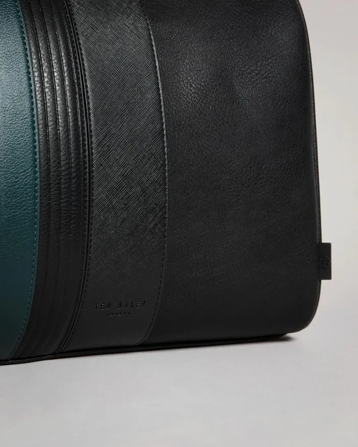 Striped PU Holdall Black Men Ted Baker Duffel Bags Striped PU Holdall Black Men Ted Baker Duffel Bags